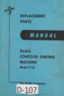 DoAll-DoAll Contour Bandsaw Parts List Model V-16 Saw Machine Manual-V-16-01